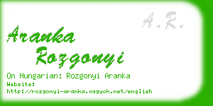 aranka rozgonyi business card